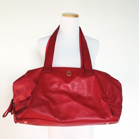 lululemon athletica Handbags - Lululemon Large Red Duffle Gym Travel Bag